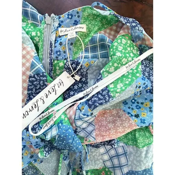 NWT For Love & Lemons Juniper Patchwork Romper XS - Picture 4 of 6